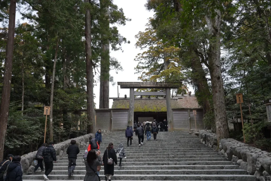 Torii gate at Ise Grand Shrine in Mie, Japan