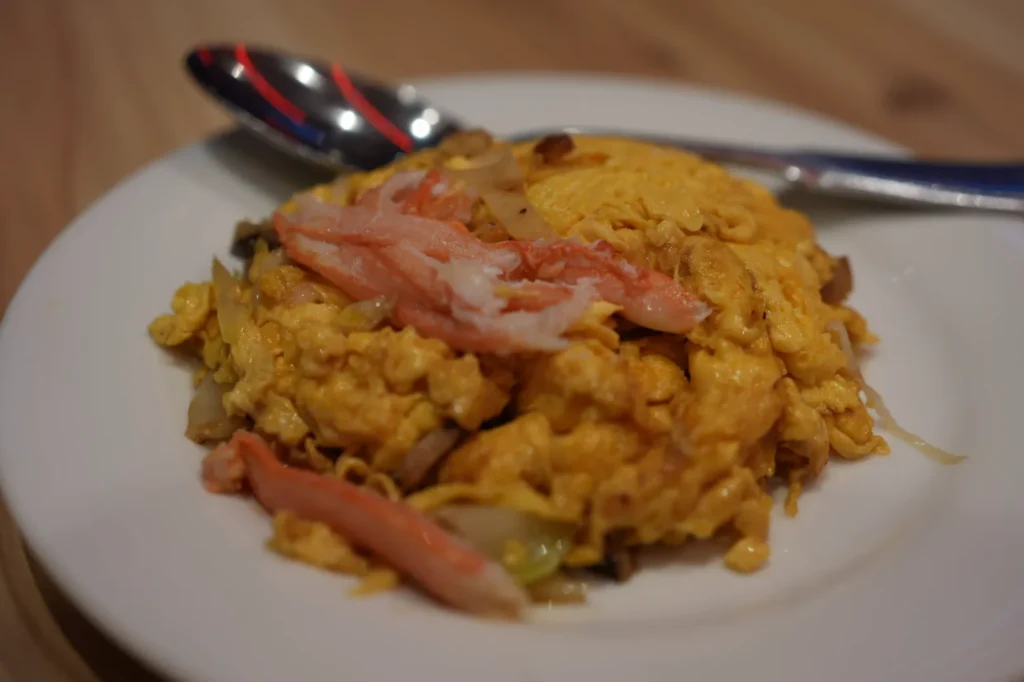 stir fried crab meat eggs